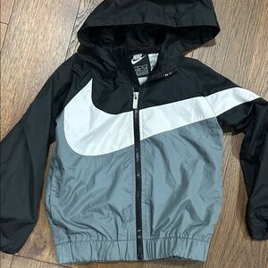 Nike Kids Black and Gray Raincoat